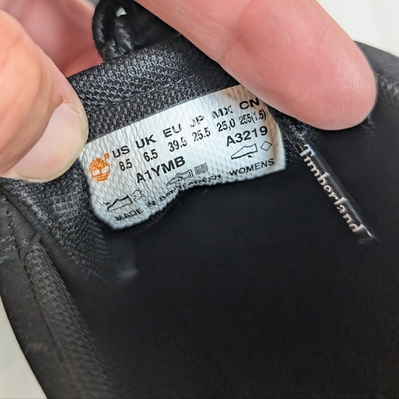 TIMBERLAND women's black leather lace-up sneakers size 8.5 - Picture 5 of 10